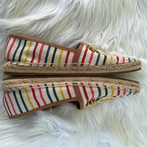 Louise et Cie striped flat espadrilles with gold pineapple - size 7.5 - Picture 6 of 13